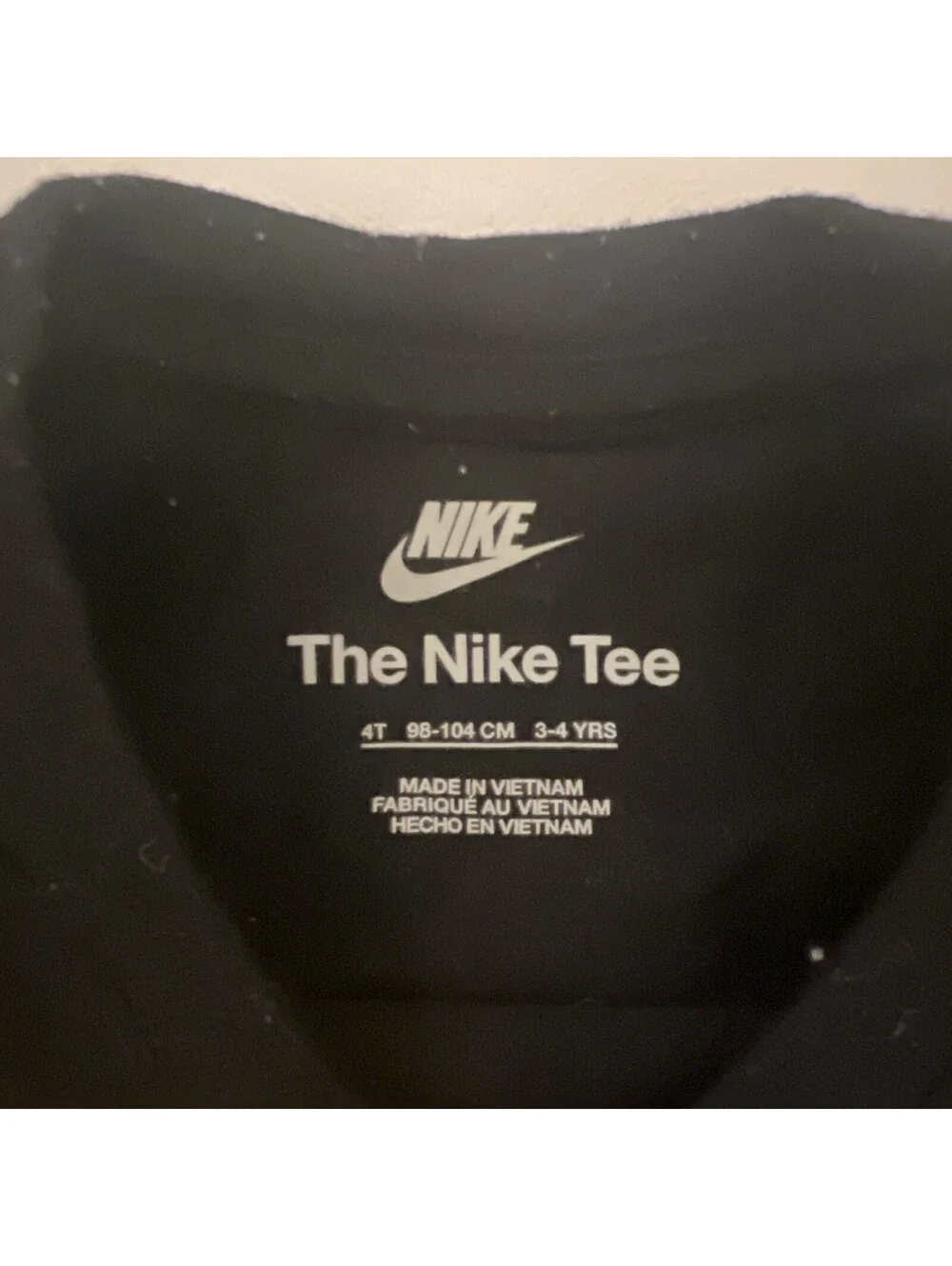 Nike Boy’s Futura Sport Splash Tee Black Color Size 4t 3 - 4 Years With Logo